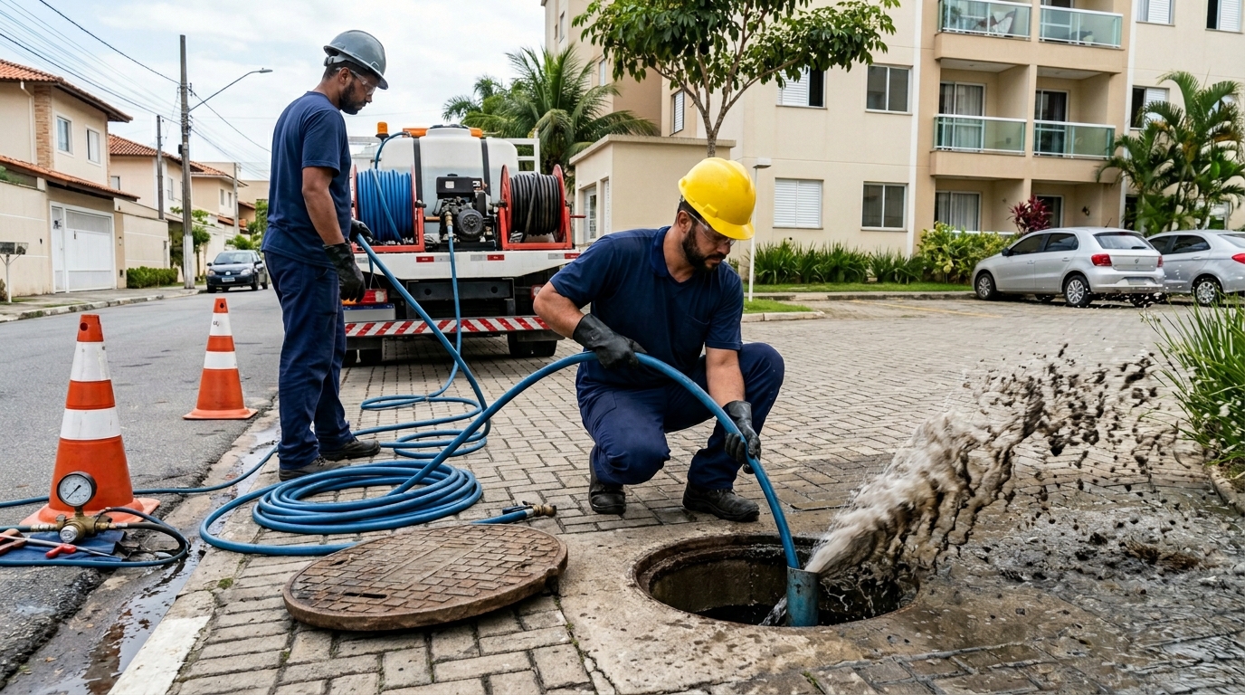 Desobstrução com Alta Pressão em Santos‑SP