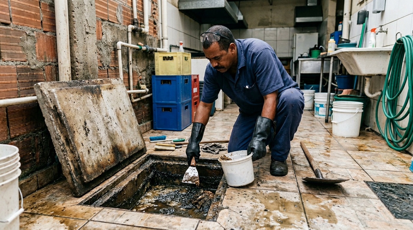 Esvaziamento de Caixa de Gordura em Santos‑SP